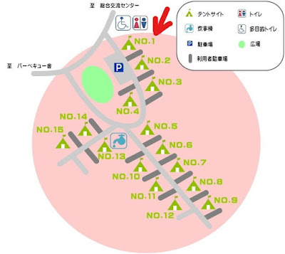 石川県健康の森キャンプ場　オートサイトMAP