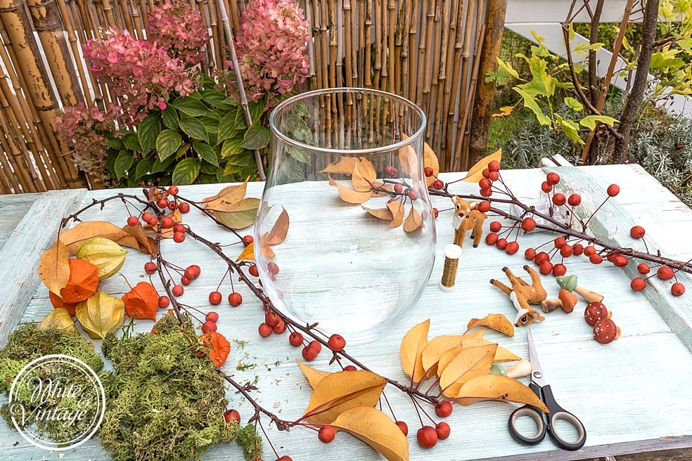 Glas herbstlich dekorieren