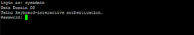 Usuario sysadmin y Contraseña