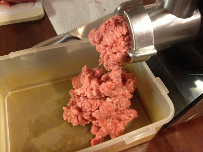 pork being minced