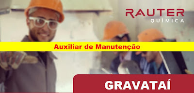 Rauter Química abre vaga para Auxiliar de Manutenção em Gravataí