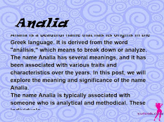 meaning of the name "Analia"