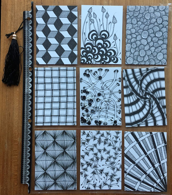 Black and White Zentangle Pocket Letter