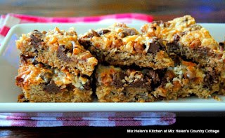 Caramel Chocolate Pecan Bars  from Miz Helen's Country Cottage