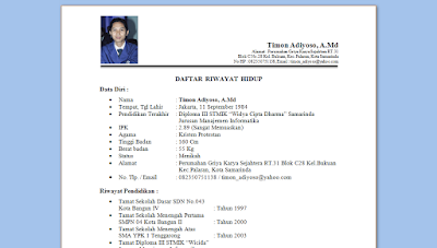 Contoh Curriculum Vitae Doc