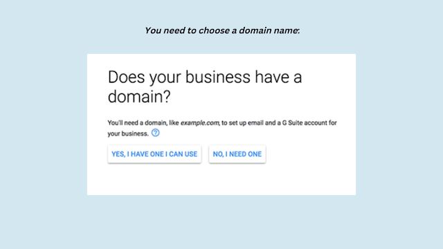 Google workspace: Create Business Email – choose domain name