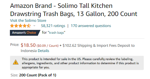 solimo tall kitchen bags,