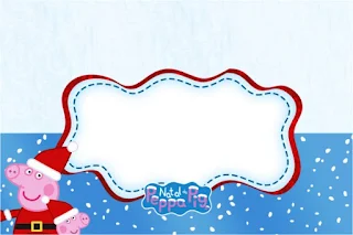 Peppa Pig in Christmas, Free Printable Invitations, Labels or Cards.