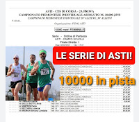 Ad Asti i campionati regionali assoluti dei 10000 in pista, titolo anche per le allieve e gli allievi.