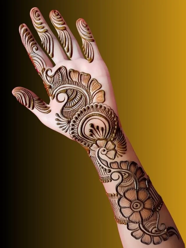 Royal Front Hand Mehndi Design for Girl