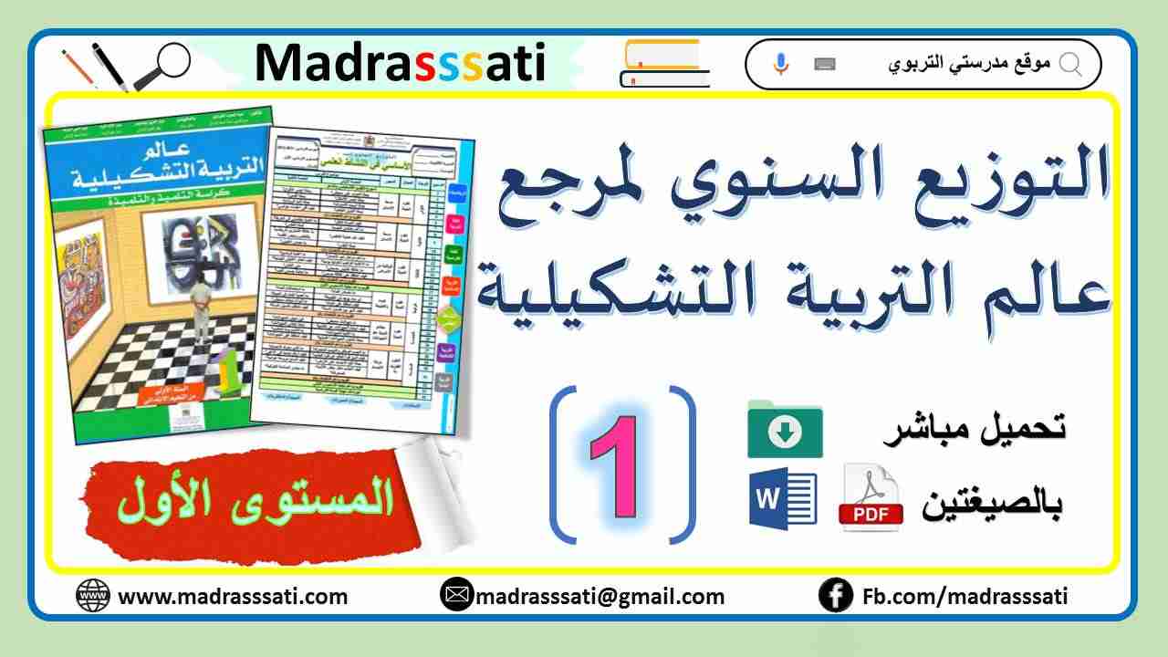 التوزيع السنوي لعالم التربية التشكيلية المستوى الأول 2021-2022