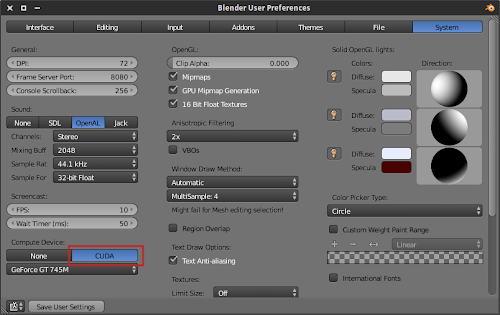 Enabling CUDA on Blender