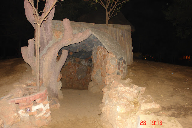 Photo of the Entrance to a cave inside the tourist village of Chokhi Dhani near Jaipur