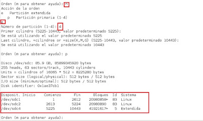 Particiones extendidas con Linux. Herramienta FDisk.