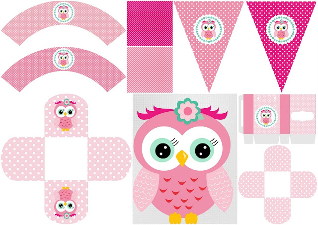 Pink Owl Quinceanera Quinceanera: Free Printable Boxes and Free Party Printables.