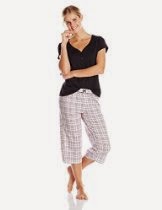 <br />Karen Neuburger Women's Cool Henley and Cropped Pant Set