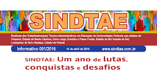 Informativo SINDTAE 001/2016 (Google Drive)