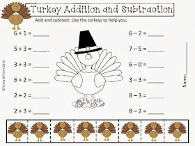 http://www.teacherspayteachers.com/Product/Turkey-Addition-and-Subtraction-962630