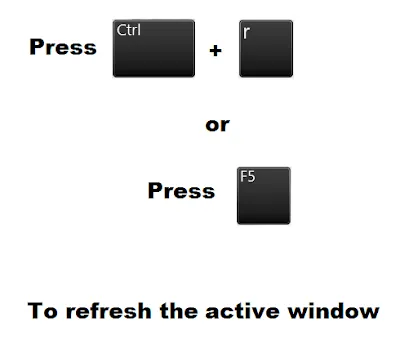 ctrl plus r or f5 shortcuts for windows