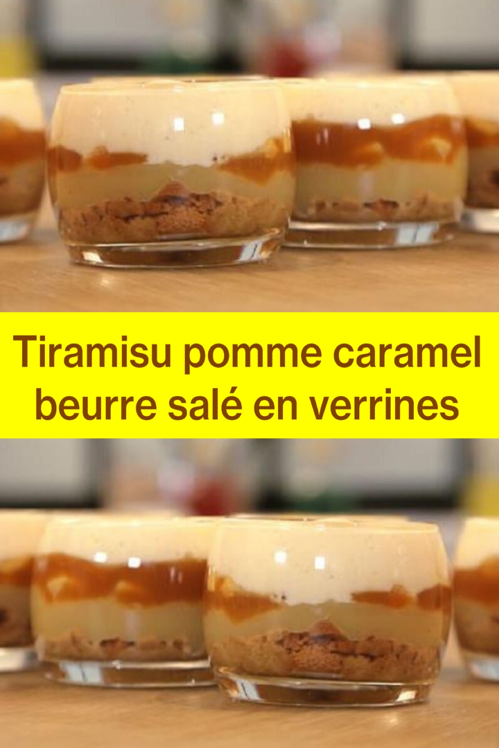 Tiramisu pomme caramel beurre salé en verrines