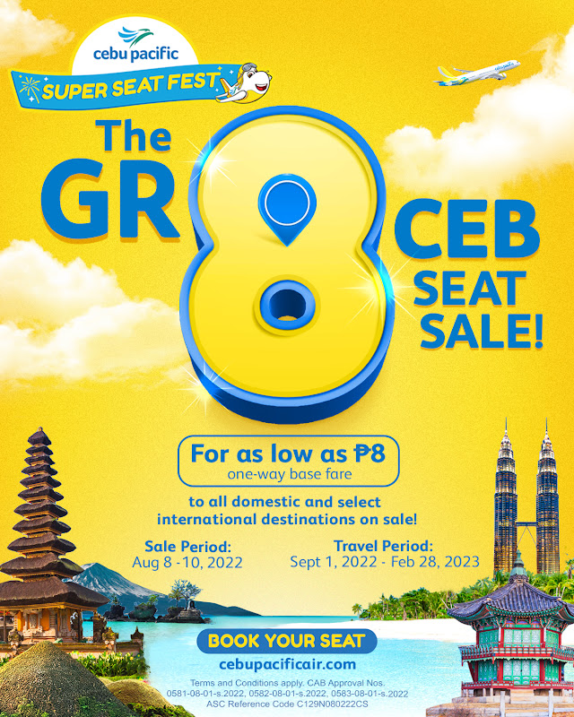 CEBU PACIFIC UNVEILS GR8 8.8 SEAT SALE