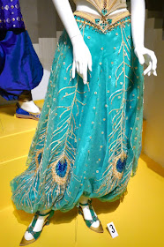 Princess Jasmine peacock feather costume detail Aladdin