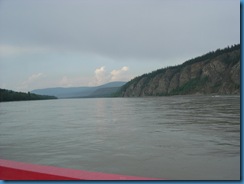 Looking up the Yukon River from the ferry