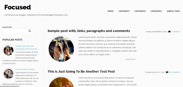 Focused - Responsive Blogger Template