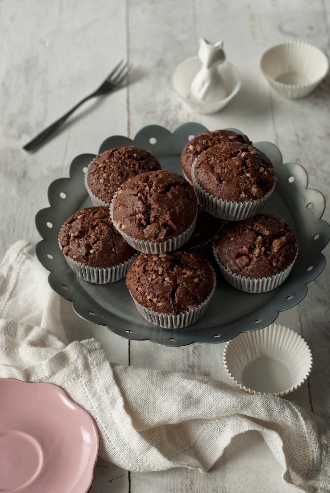 Czekoladowe muffiny na mące z ciecierzycy