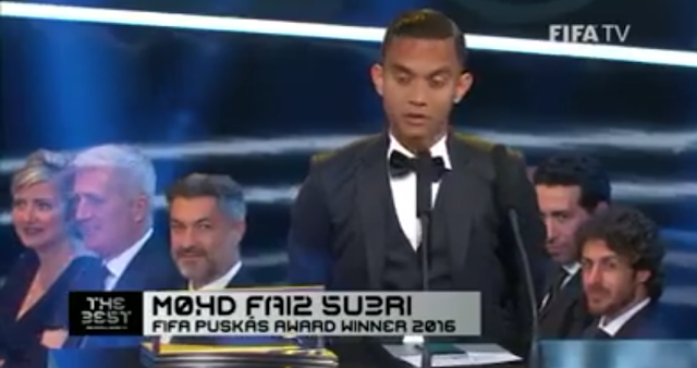 Faiz Subri menang Anugerah Puskas 2016