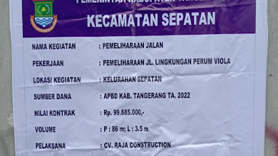 Rodek Aktivis Pantura Menyorot Project Yang Ditangani Oleh CV.Raja Contrucion Di Kelurahan Sepatan