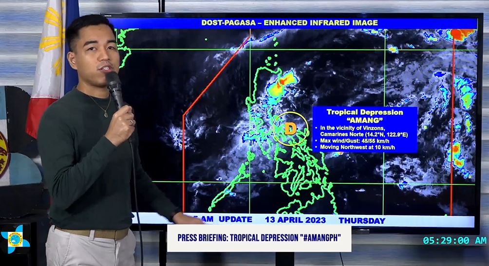 DOST-PAGASA Weather Specialist Benison Estareja gives update on Tropical Depression 'Amang'