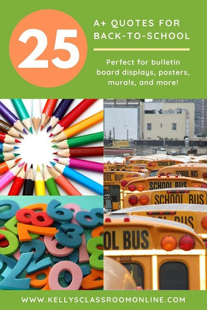 25 A+ quotes that can be used for bulletin board displays, posters, murals, banners, and more.