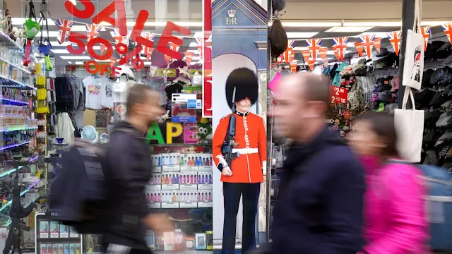 UK inflation falls but remains above target, figures show