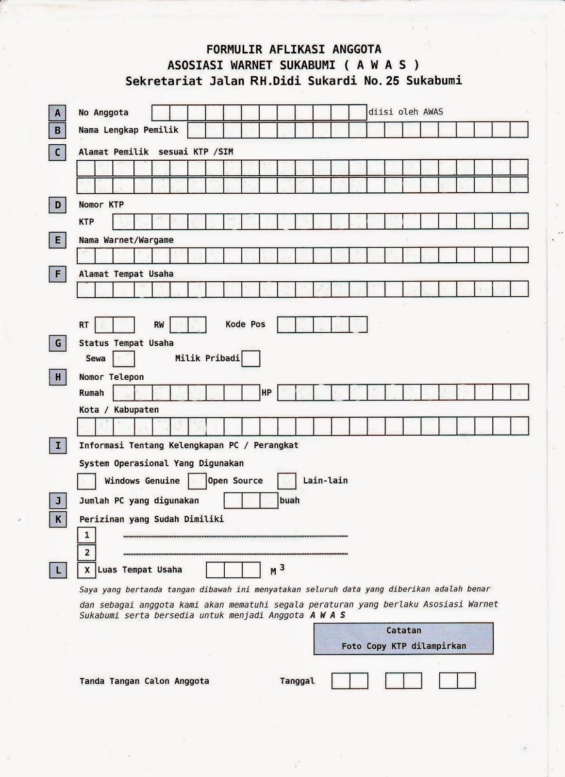 Contoh Format Formulir Pendaftaran Sekolah Mei 2015 