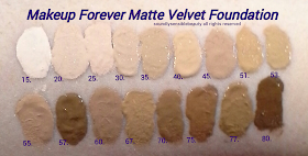 MUFE Matte/Makeup Forever Mat Velvet Foundation +; Review & Swatches of Shades