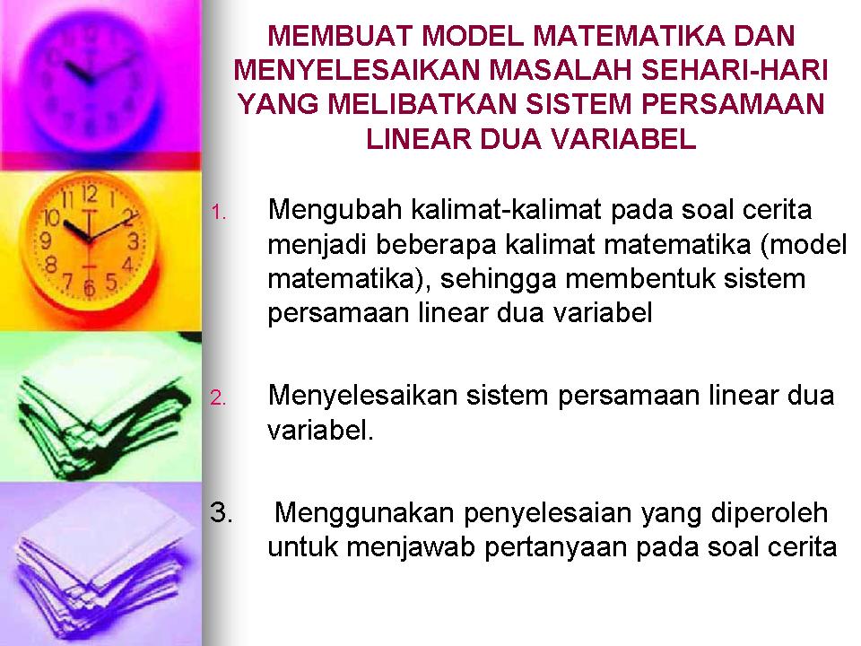 MEMBUAT MODEL MATEMATIKA DAN MENYELESAIKAN MASALAH SEHARI - HARI YANG ...