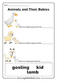 Free animal babies worksheet