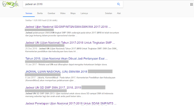 Screenshot Jadwal UN 2018