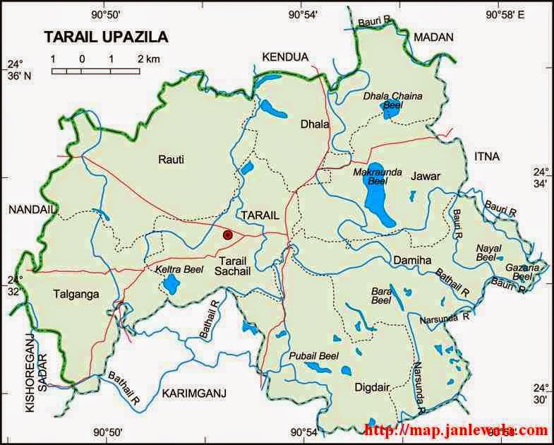 tarail upazila map of bangladesh