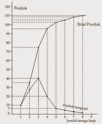 Grafik teori produksi : The Law of Deminishing Return