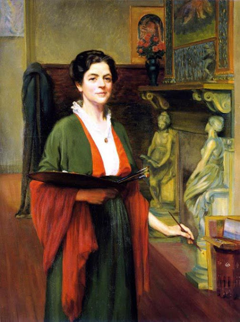 Margaret Lesley Bush-Brown, Self Portrait, Portraits of Painters, Margaret Lesley, Fine arts, Portraits of painters blog, Paintings of Margaret Lesley, Painter Margaret Lesley  