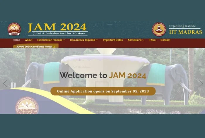 IIT Madras Joint Admission Test for Masters JAM Admissions Online Form 2024