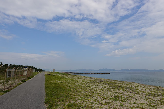 鳥取県米子市河崎　砂浜　島根半島の眺望