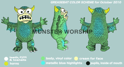 New York Comic-Con 2010 Exclusive Green Painted Real Fighting Greasebat by Jeff Lamm Color Breakdowns