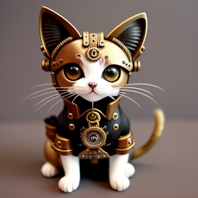 Steampunk Cat Statue 3D amazingwallpapersa blogspot com (14)