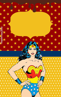 Wonder Woman Retro Party Free Printable Labels.