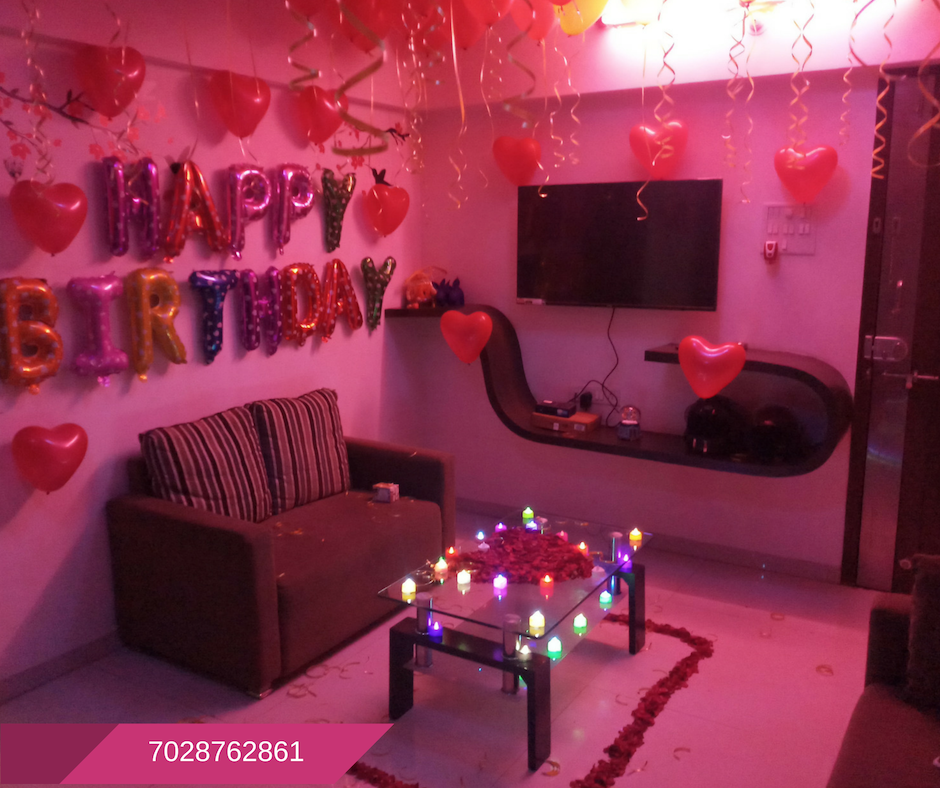 Romantic Room Decoration For Surprise Birthday Party in ...
