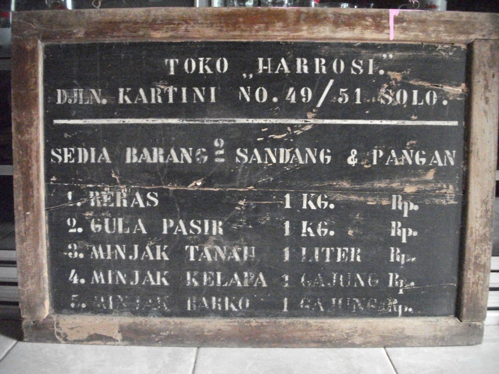 Koleksi Antik Anggoro Solo Papan  Nama  Toko dari Kayu 