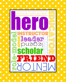 Free 8x10 Teacher Subway Art Printable, available in six fun colors.